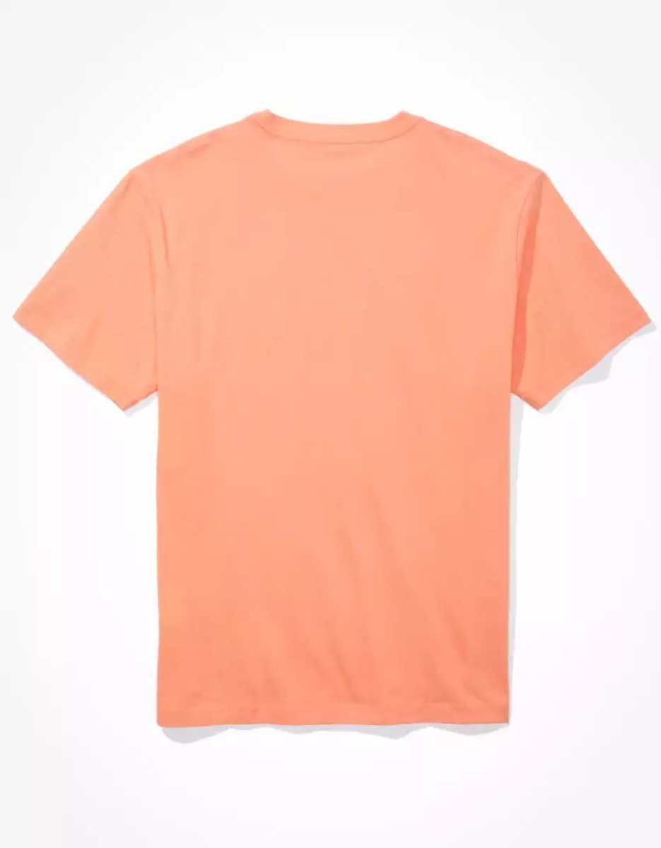 T Shirt Graphique American Eagle AE Super Soft Logo Orange Homme | XYV-56195665